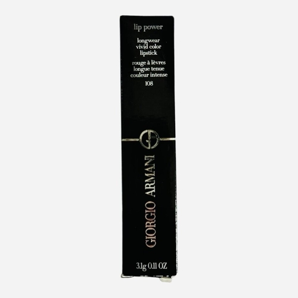 Giorgio Armani Lip Power Longwear Vivid Lip Color 108 IN LOVE Lipstick NIB 3.1gr - Picture 5 of 6